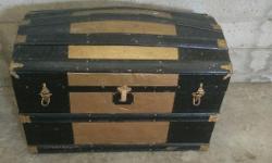 this is a trunk that i used for my sons pirate bedroom when he was younger, we used it as a toy box. It is not in perfect condition, but still solid, and has lots of life left, it does not lock, so kids can't get trapped inside