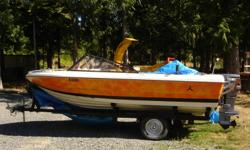 16Ft Fiber glass, 4seats, with 1990 Yamaha  55HP engine, b.n. battery, 2 gas tanks, fish finder, 7 life jackets, and many more, comes with the trailer. Moving. must sell.