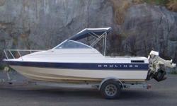 1851 Bayliner, great on the lake as well as on the ocean, 4 cylinder inboard, (brand new in 2013) volvo penta with mercruiser leg, in good shape,