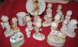 assorted precious moments and other collectibles - figurines, snow globe, musical manger scene and others - $250.00 for the lot - individually prices range from $8.00 to $25.00 (for a total of $270.00)