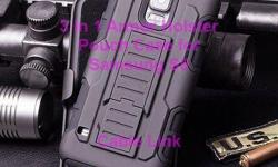 Premium 3 in 1 Armor Hybrid Stand Holster Case for Samsung S5
-Easy to install snap on the phone
-Shell and holster are both black ribbed with a rubber-like feel for a non slip grip
-Armor Shell - Holster Combo
-180 Degree Swivel Holster Clip
-Comes with