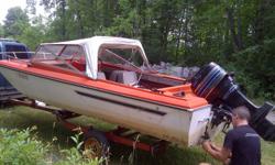 WANT GONE Before snow fly's!!! This is a great running boat, needs to be re-appolstered, and canvas top needs some TLC with zippers. But it is a great boat for the price. It comes with the trailer and 50 Mercury motor.you can text me at 905-244-5649 or