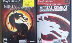 I have the following 3 PS2 games for sale
Star Wars Bounty Hunter Game
Mortal Kombat Armageddon
Mortal Kombat Deception
All in original Box, and good working condition