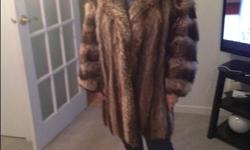 beautiful raccoon fur coat. Paid over 8000.00 20 yrs ago but it has been stored in perfect condition. Sell for 400.00
no low ball offers. serious inquiries only
