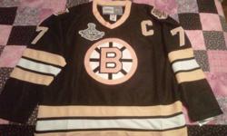 I have for sale a Ray Bourque CCM Vintage Jersey still with Tags
Never worn
Size 50 (large)
2011 Stanley Cup Champion Logo on the front
77 on the back
 
Selling for $100
 
Check out the pics