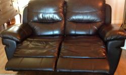 Reclining leather sofa and love seat. Good condition, some cat scratches, very comfortable. Need them to go asap.