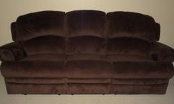Chocolate microsuede sofa and love seat - all ends recline. Great condition! Used in a pet and smoke free home but no longer needed. Must be able to pickup. Message for details.