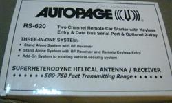 AutoPage RS-620 Remote car starter still in box cables and everything still in plastic (never used)
$40 firm