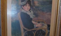 Beautifully framed Renoir picture. Sorry I forgot to measure it It is about 30" high with a baroque style frame