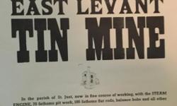 Reproduction of an 1840 poster advertising a tin mine sale in Penzance. 20.5" by 15.25".