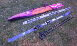 Rossignol~ 4G Equipe Kevlar~skis with poles (Scott performer) and bag for sale. Skis are 80" long. Only $60. Now $55. We are located in Orleans. See our list of other items for sale. First come, first served.