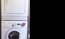 Heavy Duty gently used apartment size washer and 220 Volt dryer. Measurements when stacked are 66.5 high, 24 deep by 23.5 in. wide. Serviced and warranted. LNC. $895. (204)663-9253.