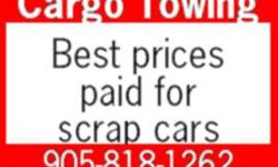 WE PAY TOP $$$$$ FOR SCRAP CARS, TRUCKS, VANS. FREE PICK-UP. FULLY INSURED AND LICENSED. PAID $200 AND UP CA$H ON SPOT!!!!
 
TOWING SERVICES AVAILABLE FOR $40 FLAT RATE.
PLEASE CALL (905)515-4491