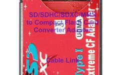 SD/SDHC/SDXC/MMC To CF Compact Flash Memory Card Adapter
This adapter is to convert SD/SDHC/SDXC/MMC card to Compact Flash Card. Price of SD/SDHC/SDXC/MMC media memory card had been decreasing dramatically, while Compact Flash memory price increases. With