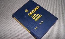 CHILTONS AUTO REPAIR for 1950s CARS --- 1960 Edition
Hard-cover book. 1,024 pages. All popular domestic 1950s makes and models included. Timing, tuning & Specs Service manual - Brakes, Steering, Suspension, Electrical, carburators, distribution, cooling,