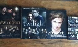I have had these books for a while and have never used them, the books are: The Robert Pattinson Album, Twilight Directors Notebook, Twilight Companion, and New moon companion. Lots of pictures in all of them :) contact me if interested!
This ad was