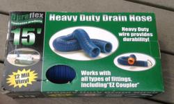 15' Duralex 12ml vinyl heavy duty drain hose. New