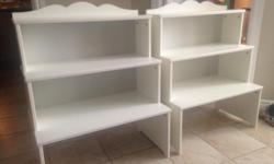 Selling these two matching white shelving units for $30 each or both for $55. Ikea Hensvik.
Price is FIRM - these are in mint condition.
Pick up in Orleans