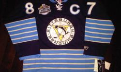 Sidney Crosby - Pittsburgh Penguins 
Winter Classic 2011
 
Athentic Reebok Jersey
Size 50
"C" Patch
Includes Fight Strap
All Patches and Numbers are stitched on
Brand New with Tags
 
ONLY $60.00
 
 
I have many other jerseys available including Football,