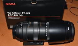 Great entry level telephoto lens from Sigma in excellent condition. This a an Optical Stabilizer lens and can be shot handheld in daylight with very good results. I use on a D7200 cropped camera where focal range is 225 - 750mm and is a perfect lense for