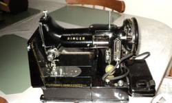 Little black sewing machine , very old and is in very good condition, it doesn't have its carrying case anymore because the bottom fell out so I discarded it but the machine is great,  highest bidder will get it
