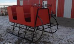 HOMEMADE SINGLE SLEIGH FOR  DRAFT TYPE HORSE TO PULL . BUILT IN NOV.2010, 2 SEAT / WOODEN BODY AND ALL METAL RUNNING GEAR. SLEIGH IS  6 FT. X 68" HIGH.
VERY WELL MADE BY : K W WELDING LTD.
 
PLEASE CALL TO SEE IT, ASK FOR KEITH.
ONLY THE SLEIGH IS FOR