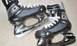 For Sale: Torspo (Finland) kids hockey skates.
Stiff boot,very light material.
Chrome look blade holders.Detach steel blades.
Mint condition. Size4D or 36D euro
Very well made skates...$35....Firm :>)