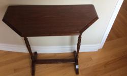 All wood Vintage sweet table In excellent condition 2 spindled wall table , 24 inches wide,11 inches deep, 24 inches high.