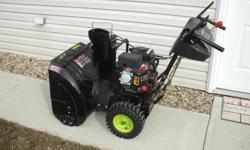 Poulan snow blower, 24"/208 cc, 2 stage, electric start. Bought November 2013 for $899.99 Used 3 or 4 times. Asking $750. Retiring and moving so won't need.
Please call 306-545-4681