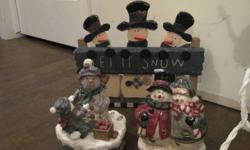 Snowmen Christmas Decorations - candle holder/Blue Santa/christmas shop/snowbuddies candle holders
$10 each or $60 for all
see poster other ads