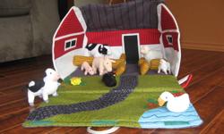 For Sale:  Children?s Barnyard & Animals (made of soft fabric) & dress up unicorn ? Excellent shape  Great for young kids $10.00