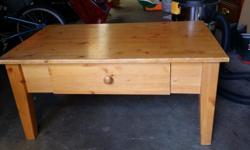 Coffee table has a drawer and measures 36" long, 22" wide, 17" high.
End table measures 28" long, 20" wide 20 high.
Make me an offer.