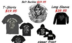 New Stock has just arrived... Sons of Anarcchy T-Shirts,Hoodies, Long Sleeve Ts, Black Denim cut off sleeve shirts.
