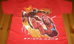 FS: Spiderman 3 ? Red Spiderman T-shirt Size 4
I have a red Spiderman 3 tee shirt.  It is in good condition.
It is $2                                        
Located in the Mapleview Mall area