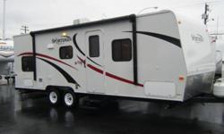 Lite weight only 2356 lbs dry complete with air cond.awning and much more.Nice little bunk model for the family.
 
Getwawy RV Centre.DLR#5162