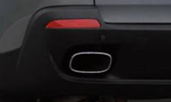 Stainless steel exhaust tips, rolled edge, slant cut, brand new never used 
this style is all the rage right now very similiar to those on the BMW X5 and Mercedes Benz SUVs Acura MDX
look great on either truck SUV or sports car
large tips, measure about