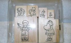 I have 2 stampin up stamp sets for sale.
Valentine Stamp set - don't know the name of this one.
It is mounted but has never been used.
Whimsical Words - unmounted wood new
 
Selling for $10.00 each.
