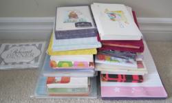 I have tons of stationary for sale.
 
Blank note paper, blank cards, patterned and printed stationary cards, birthday invitations, halloween party invitations, thank you notes etc. all with envleopes. Not opened.
 
Will sell indiviudally but is a better