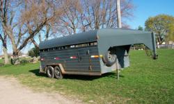 1990 BLHL LIVESTOCK TRAILER, 18 feet long, 6.5 feet high and 8 feet wide. Great for cattle or horses. Good solid trailer, has been used every week to haul horses and every once in a while to haul cattle. Trailer is saftied.
