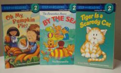 Preschool to Grade 1
Short sentences and simple stories encourage young readers.
Titles
* Tiger is a Scaredy Cat
* The Berenstein Bears By the Sea
* Oh My Pumpkin Pie
Printed in the US
Like new.
