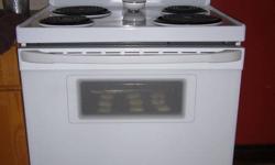 GE STOVE FOR SALE.
Excellant condition, white in colour.
I also have a white range hood for sale.