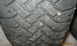 i have four 215 /75 /15studded snow tires they are about 60 to 70% ,