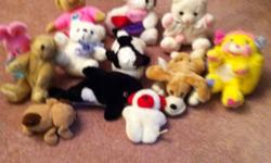 Have a box full of stuffed animals for sale... Perfect for a home daycare and need extra toys or grandparents that wants some toys at their place for when the grandkids come over:)
First pic .50 cents each including an old poppies that turns into a ball