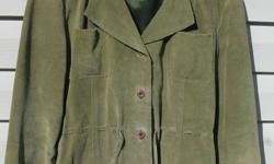 Sage green suede jacket size 12 never worn.  $20 O.B.O.