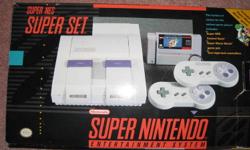 Super Nintendo Entertainment System (SNES) complete with:
Control deck
Two controllers
Super Mario World game
Original box and set up instructions
Excellent condition. Call or message me at 403-330-7079 if interested.