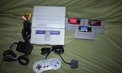 Up for sale is a SNES with three very rare games : Final Fantasy II, Final Fantasy III and Final Fantasy Mystic Quest.
The SNES comes complete with hook ups and one controller. It works great and is very clean and isn't covered in the yellowing that you