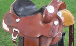 Barely used  Bona Allen saddle, 16 inch seat, with silver.  Paid over 2000.00 will take 1000.00. Sold my show horse, no longer needed. May be able to deliver within 1  hour distance.