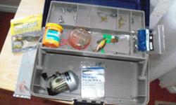 Tackle box wtith some fishing hooks ect ect,, and tackle box for 10 dollars