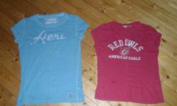 My daughter has some clothes that she has outgrown and some that she just doesn't wear anymore and was wanting to make some money off them. They are all in very good condition.
 
Aeropostale Shirt- large
American Eagle Shirt- medium
Pink Bluenotes Shirt-