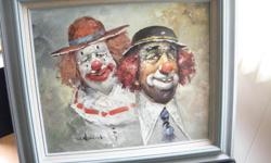 Nice oil with the Clowns Size 32"x29"